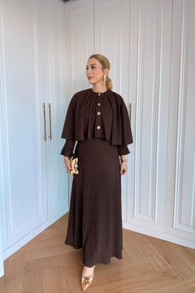 Adile Elbise Kahverengi