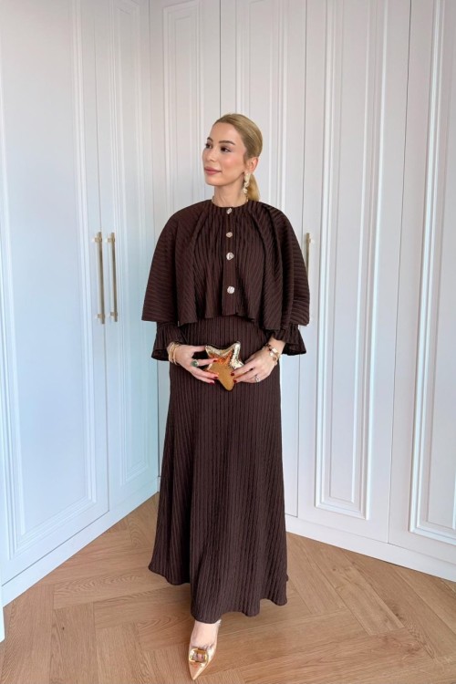 Adile Elbise Kahverengi