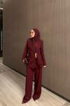 Alice Pantolon Takım Bordo