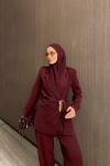 Alice Pantolon Takım Bordo
