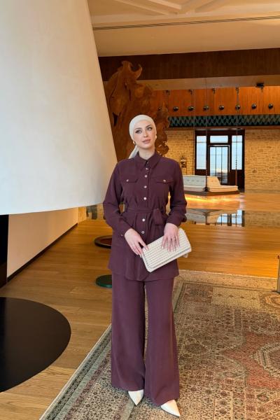 Asu Pantolon Takım Mürdüm