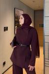 Atike Pantolon Takım Bordo