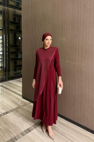 Atiye Elbise Bordo