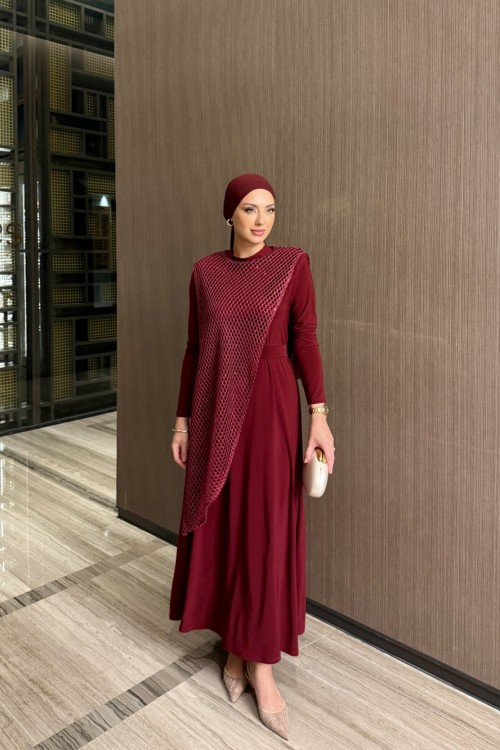 Atiye Elbise Bordo