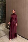 Aydanur Pantolonlu Takım Bordo