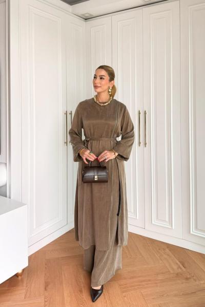 Ayşin Pantolonlu Takım Vizon