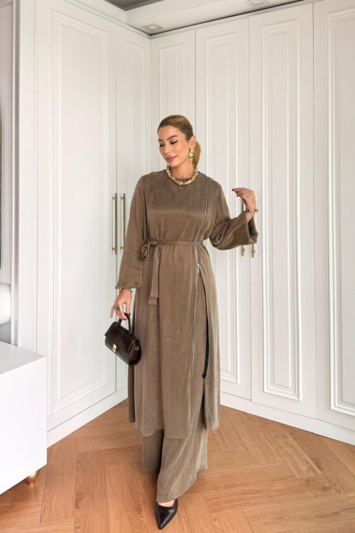 Ayşin Pantolonlu Takım Vizon