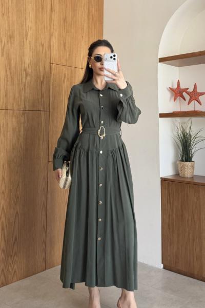 Başak Elbise Koyu Yeşil
