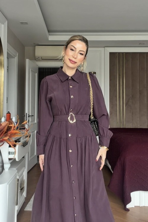 Başak Elbise Mürdüm