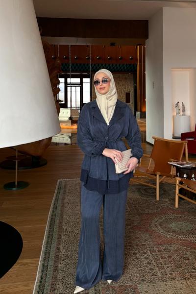 Belinay Pantolon Takım Lacivert