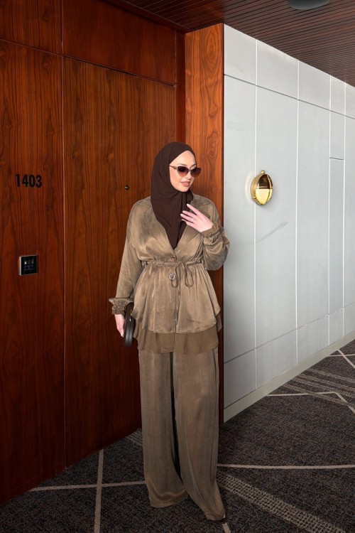 Belinay Pantolon Takım Vizon