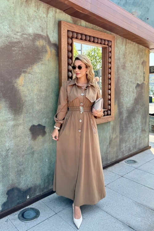 Berna Trenç Elbise Vizon