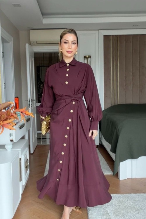 Betül Elbise Bordo