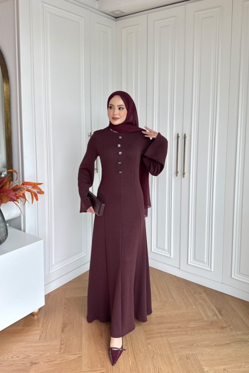 Büklüm Elbise Bordo
