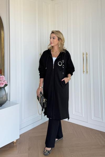 Cemre Pantolonlu Takım Siyah