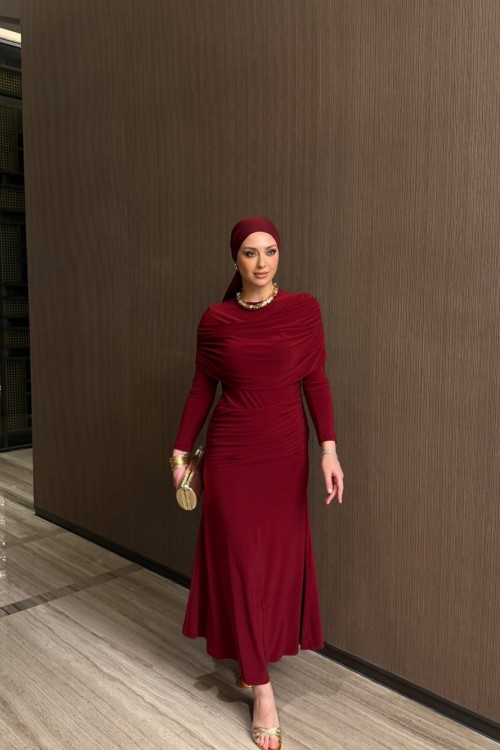 Ecre Elbise Bordo