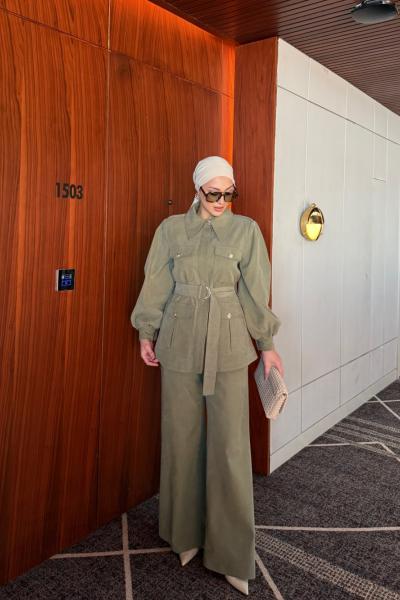 Emine Pantolonlu Takım Haki