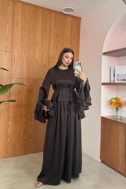 Erna Pantolonlu Takım Acı Kahve