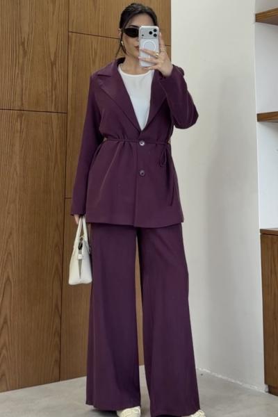 Esin Pantolonlu Takım Mürdüm