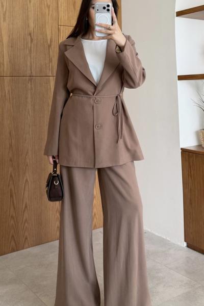 Esin Pantolonlu Takım Cappuccino