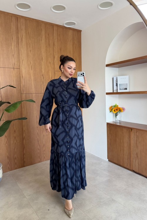 Eyşan Elbise Koyu Mavi