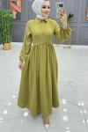 Eyşan Elbise Yağ Yeşili