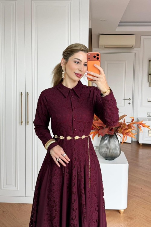 Feyza Elbise Bordo