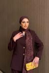 Figen Pantolonlu Takım Bordo
