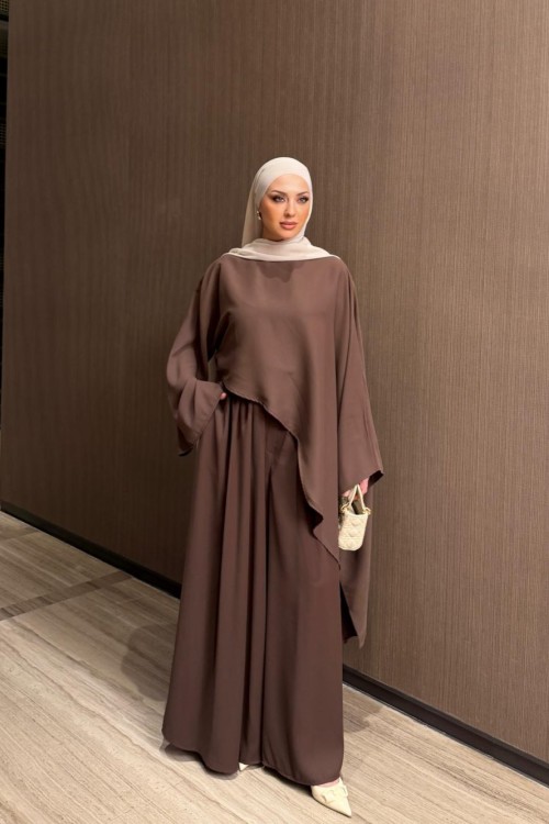 Gamze Pantolon Takım Kahverengi