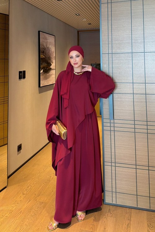 Şine Pantolonlu Takım Bordo