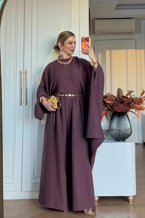 Şine Pantolonlu Takım Mürdüm