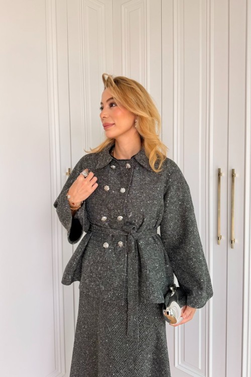 Göksel Etekli Takım Gri