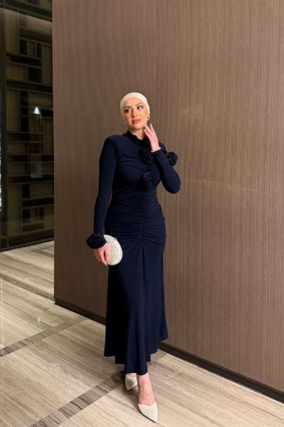 Gülben Elbise Lacivert