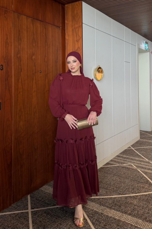 Gülbin Elbise Bordo