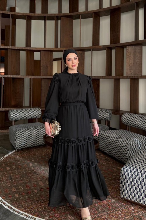 Gülbin Elbise Siyah