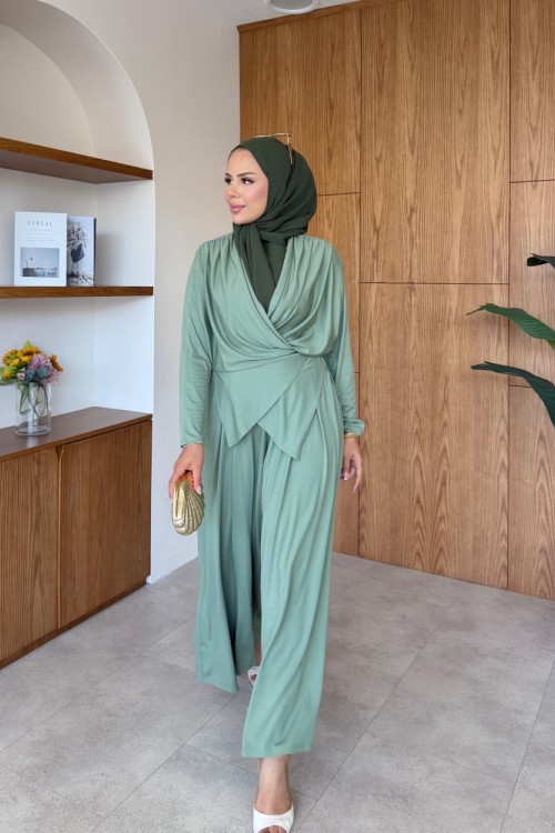 Gülcan Pantolonlu Takım Çağla Yeşili