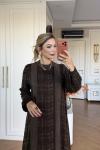 Gülümser Elbise Kahve
