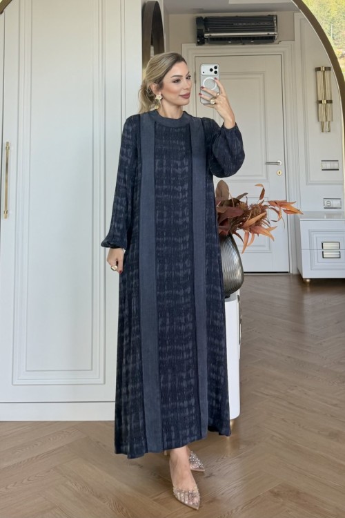 Gülümser Elbise Lacivert