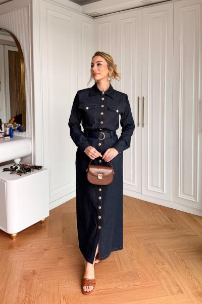 Güneş Elbise Lacivert