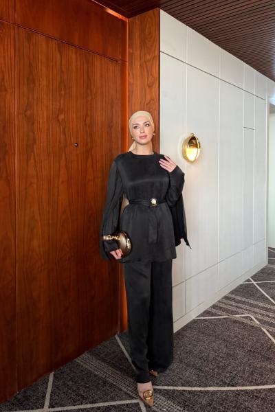 Hacer Pantolonlu Takım Siyah