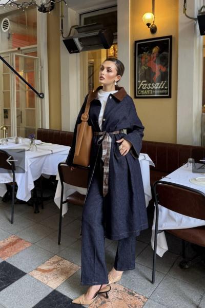 Hasibe Trençkot Lacivert