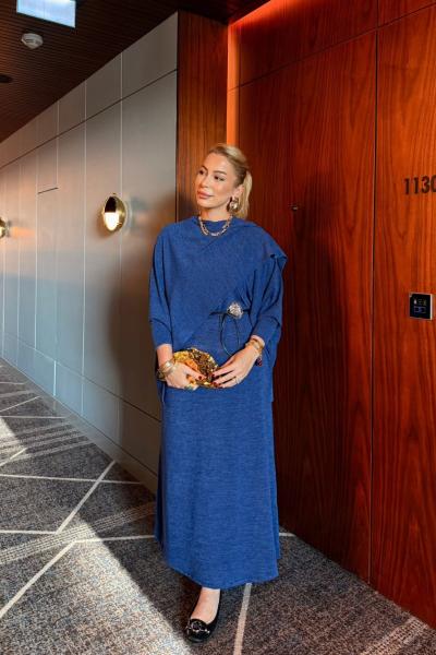 Hediye Elbise Saks Mavisi