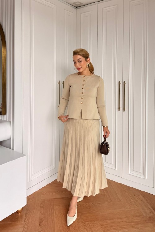 Huri Etekli Takım Bej