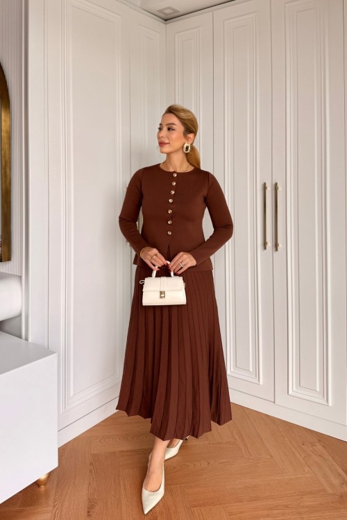 Huri Etekli Takım Kahverengi