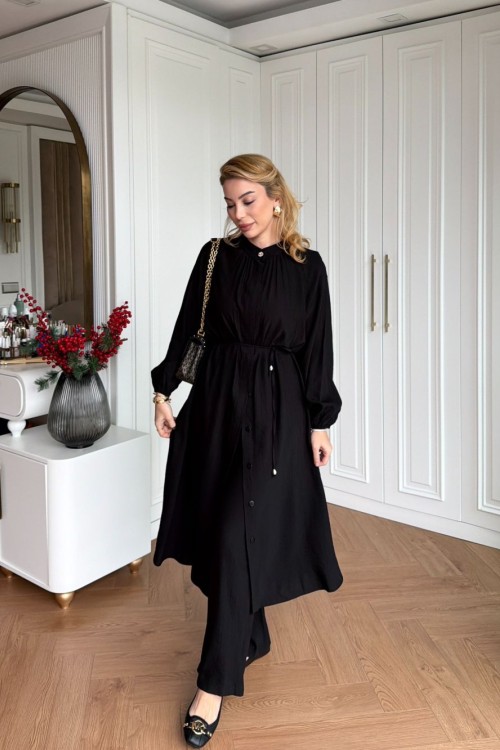 İdil Pantolonlu Takım Siyah