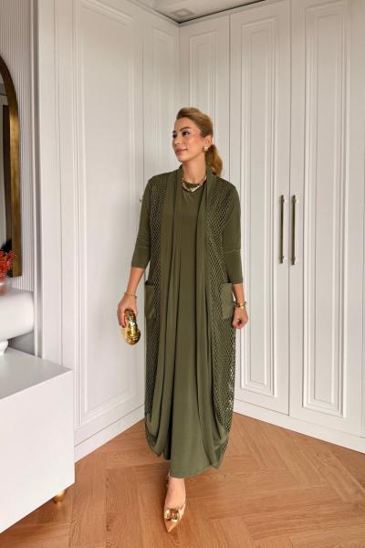 İkbal Elbise Takım Haki