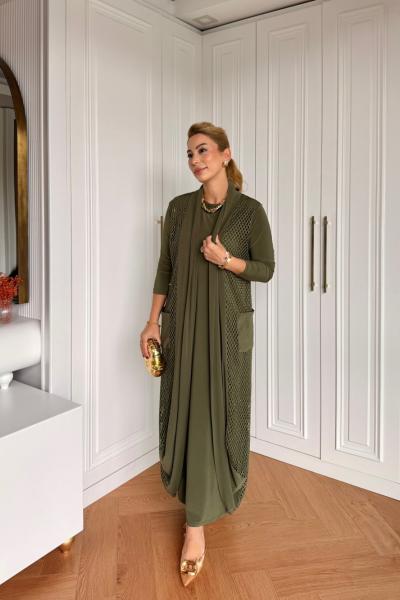 Tutku Elbise Takım Haki