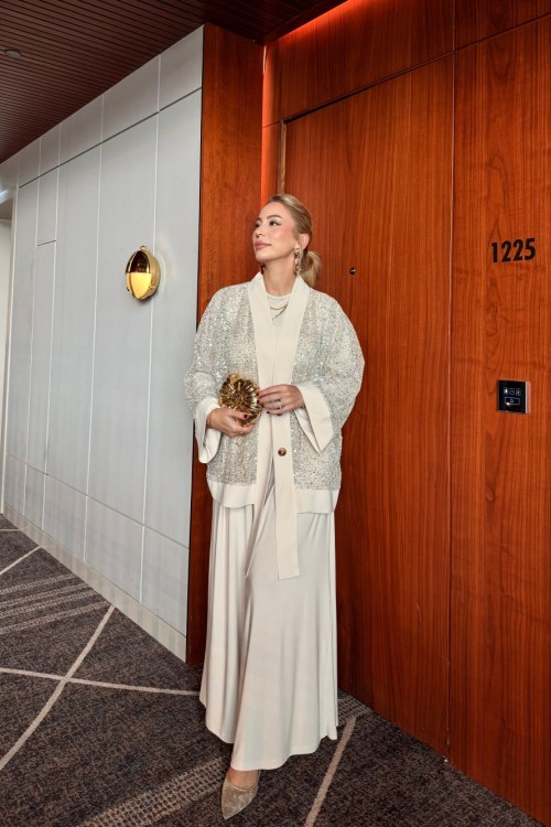 İlayda Pantolonlu Takım Krem