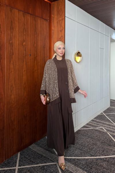 İlayda Pantolonlu Takım Acı Kahve