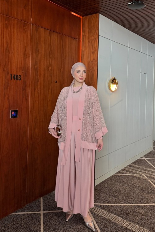 İlayda Pantolonlu Takım Pembe